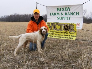 Tom Krause finished second in the May 9th gun dog trial. 