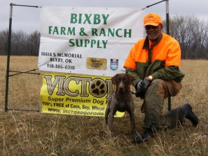 Roy Marshall and his GSP Rocket won first in the Puppy Category with a score of 131. 