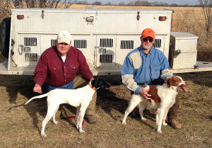Jim Anderson and Mike Bloyd pose for a photo after winning the February 2014 Buddy Fun Hunt at the Tulsa Bird Dog Association Trial Grounds in Inola, Okla. 